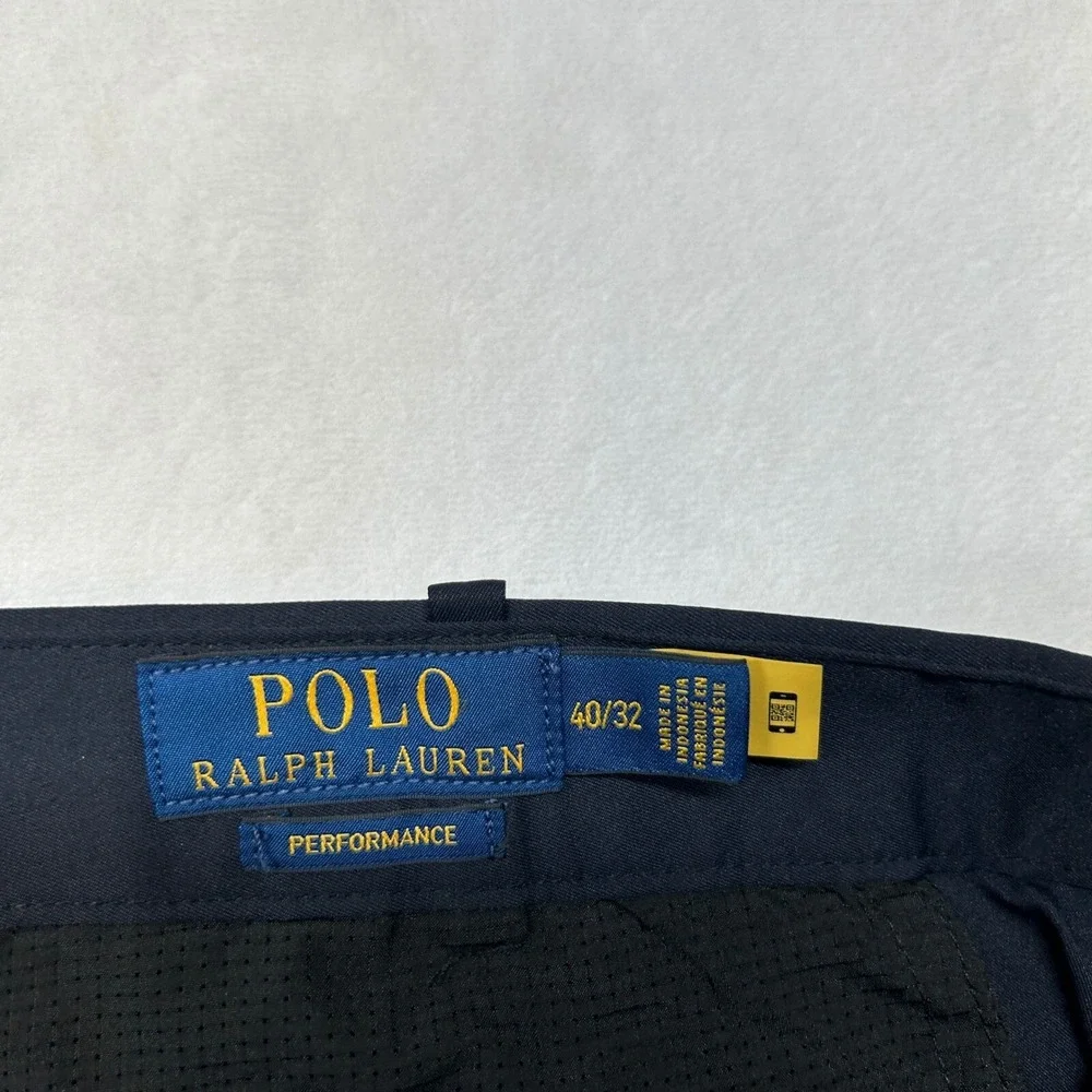 Polo Ralph‎ Lauren Performance Chino Pants Mens 40x32 Navy Blue Tailored Fit NEW